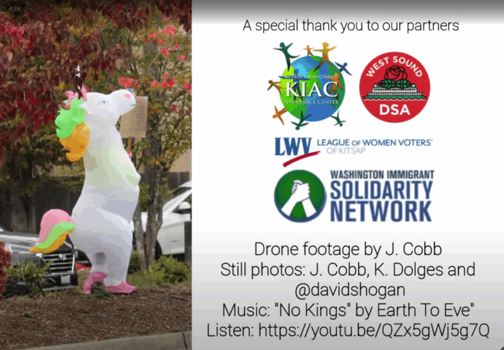 No Kings Oct 18 Port Orchard 2,300 people drone video with music