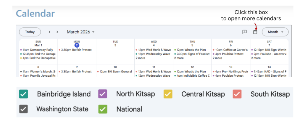 Kitsap wide calendar